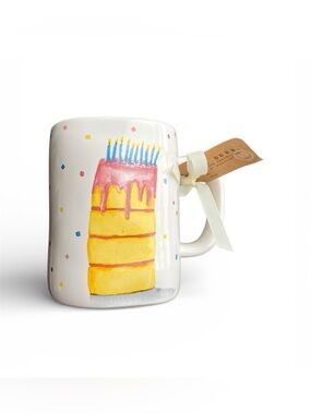 NEW Rae Dunn CELEBRATE Birthday Cake Confetti All OVer Mug Party Happy Birthday